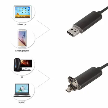 Wholesale 5M 2M 1M Android USB Endoscope Camera 5.5mm IP67 Walterproof Snake USB Camera HD 480P Android Mobile USB Borescope