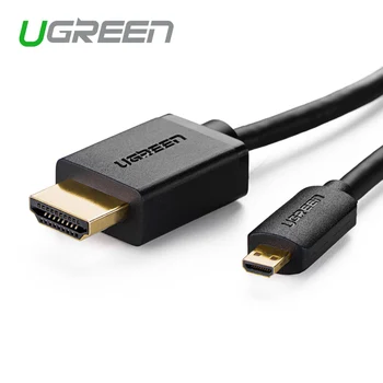Ugreen Micro HDMI to HDMI Cable1.5m 2m 3m 3D 4K*2K Male-Male High Premium Gold-plated HDMI Adapter for Phone Tablet HDTV Camera