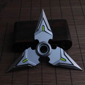 2017 New OW Genji Gold Shuriken Zinc Alloy Rotatable Darts Weapons Model Kids Christmas Gift Toy Weapon Action Figures KF025