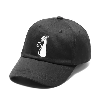 Embroidered Cat Dad Hats Hip Hop Snapback Baseball Cap Adjustable Solid Boys Sports Curved Golf Hat Bones Casqutte