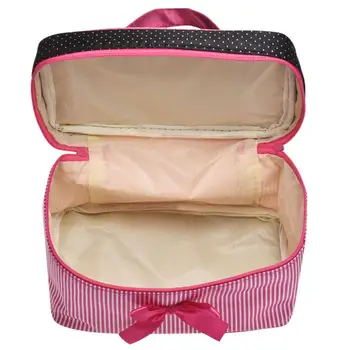 Fashion New Wholesale Square Bow Stripe Cosmetic Bag Makeup Bag 19*12*11cm DropShipping Hot