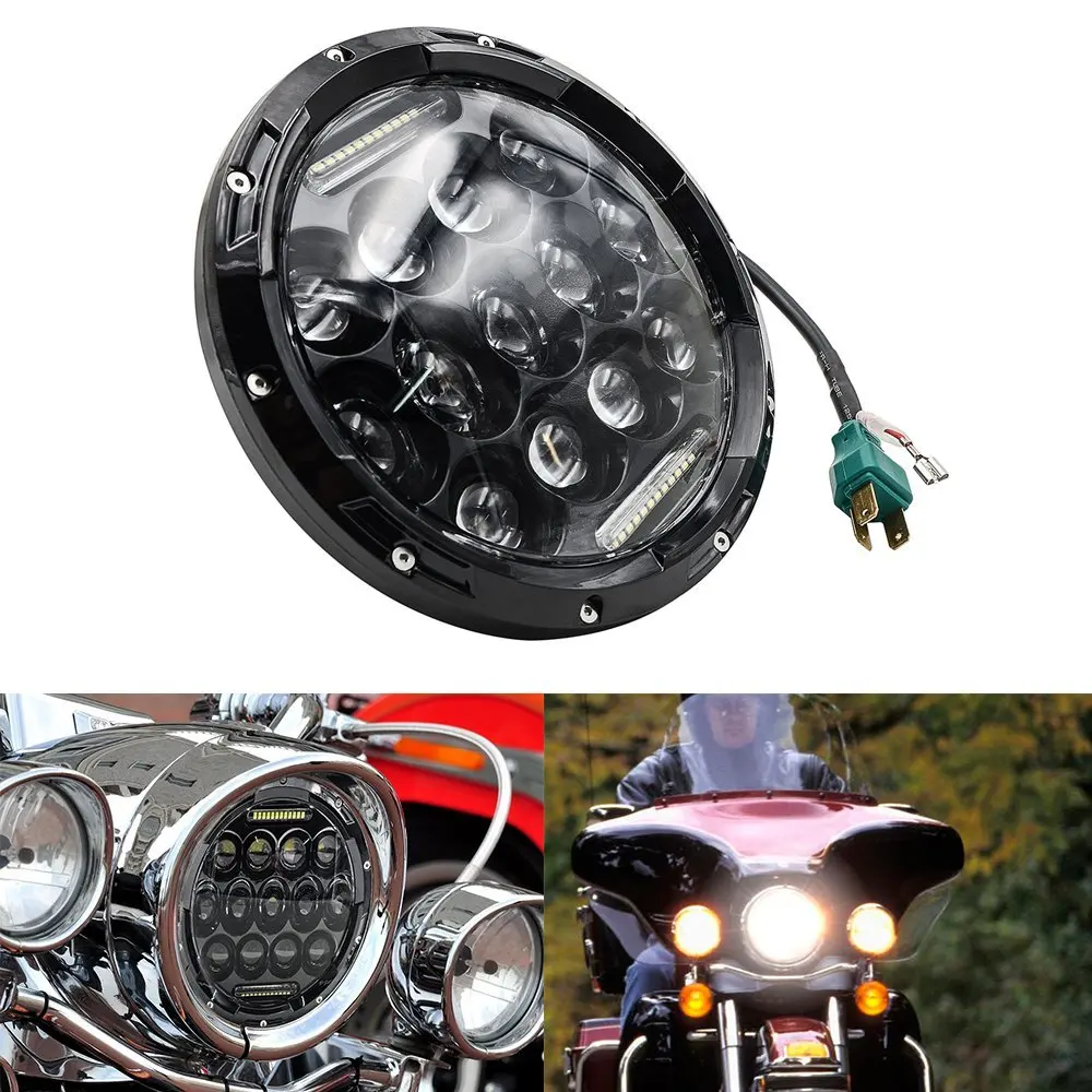 7 Inch Round LED Headlight High Low Beam Daymaker Style Projection lens For Harley Davidson Yamaha Road Star V Star Motorcycle