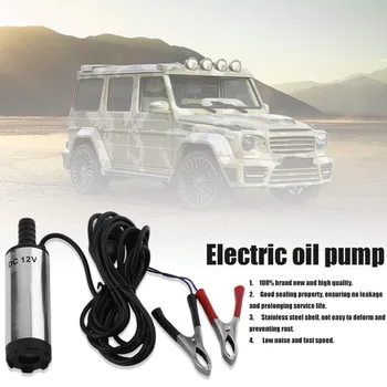 12V/24V Mini Electric Oil Pump Portable Fuel Water Pump with Stainless Steel Filter Net + Stainless Steel Shell +Halfway Switch