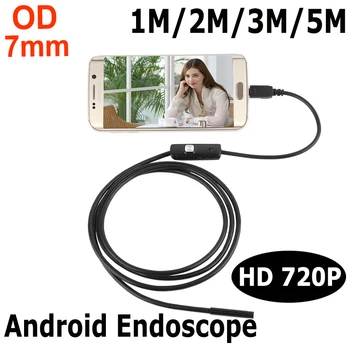 Endoskop 7mm 1M 2M 3M 5M USB Android Endoscope Camera Inspection Phone Camera IP67 OTG USB Endoscoop Camera Borescope Endoscopio