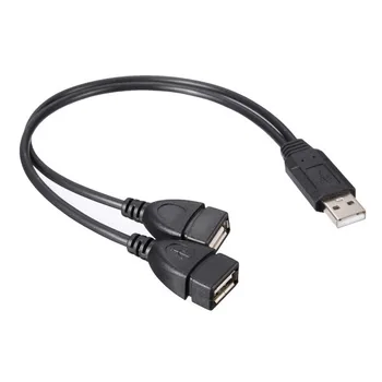 Top Quality For Laptop New USB 2.0 Male To 2 Dual USB Female Jack Splitter Hub Power Cord Adapter Cable For Compute