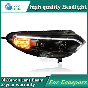 Car styling case for Ford Ecosport 2013 Headlights LED Headlight DRL Lens Double Beam HID Xenon Car Accessories
