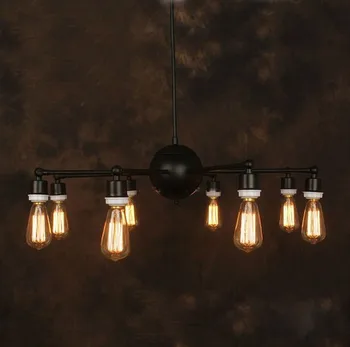 Vintage Iron Chandelier Industrial Edison Lamp Country Style E27*8pcs Ancient Loft Bar Restaurant Kitchen Pendant Lamps