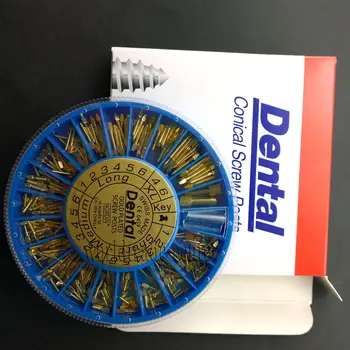 Dental 240 Pcs Mixed Conical Nordin Screw Posts Kits Refills 24K Gold Plated