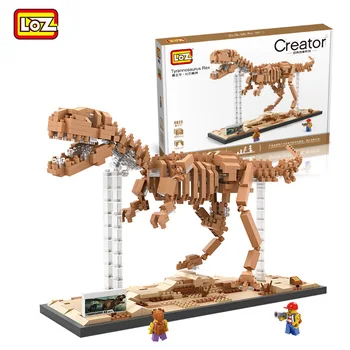 LOZ Diamond Blocks Tyrannosaurus Rex Velociraptor Jurassic World Dinosaur Fossils Series Micro Building Blocks Educational Toys