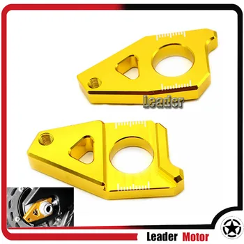 For YAMAHA TMAX 530 T-MAX 530 12-14 FZ8 12-15 FZ1 06-15 YZF-R1 YZF R1 05-15 Rear Axle Spindle Chain Adjuster Blocks Gold