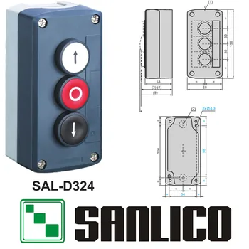 Waterproof control box push button switch station SAL(LA68H XAL)-D324