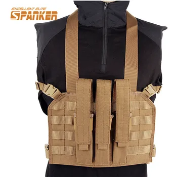 SPANKER Tactical Molle Vest MP7 Chest Rig Army Combat Vest Military Vest Body Armor Hunting Vests With KRISS Magazine Pouch