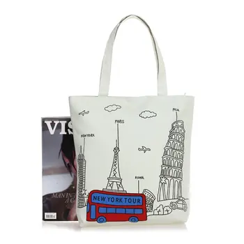 Wholesale 10* Women Canvas Shoulder Tote Bag Handbag Shopping Beige