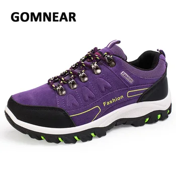 GOMNEAR Women's Hiking Shoes Outdoor Trekking Climbing Walking Shoes Breathable Non-slip Damping Mountain Sports Sneakers