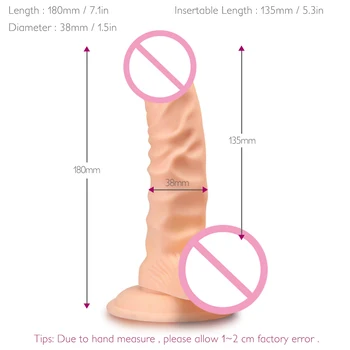 7.1 inches huge dildo realistic dildos for women Sex toys for woman Sex fake penis artificial rubber penis with sucker
