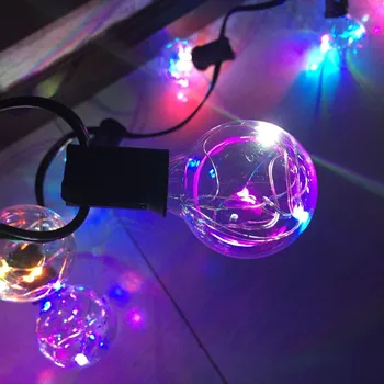 Yunji New 8M 1X25 G40 Christmas Led RGB String Light Colorful Garland fairy lights for Wedding/Party/Xmas Outdoor Decorative