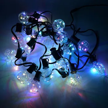 Yunji New 8M 1X25 G40 Christmas Led RGB String Light Colorful Garland fairy lights for Wedding/Party/Xmas Outdoor Decorative