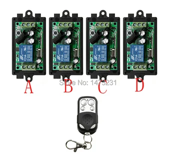 NEW DC12V 1CH 10A Radio Controller RF Wireless Push Remote Control Switch 315 MHZ/ 433 MHZ teleswitch 1Transmitter +4 Receiver