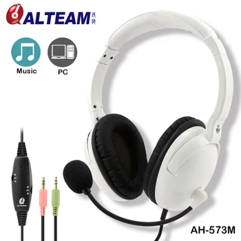 Portable On Ear Wired Fold Flat Computer Game Gaming Headphone Headset 2*3.5mm AUX with Mic Remote Volume Control for PC
