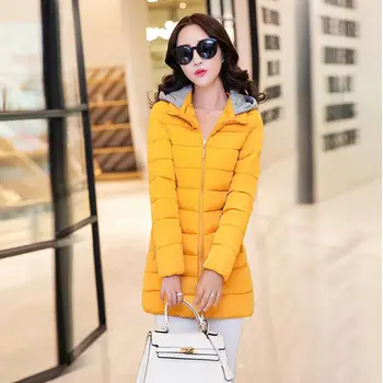 2017 new winter coat thick padded version women's long sections Slim jacket coats overcoat