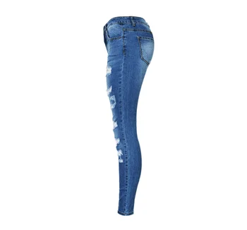 Retro Stretchripped Jeans For Women Fashion Slim Fit Skinny Women Pencil Pants Cave Plus Size Denim Trousers Clothing For Ladie