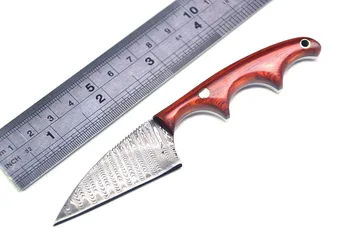 MARS MADAM Damascus Collection Knife Corrugated Steel Fixed Blade Halter Knife Tactical Hunting Knife K sheath Ergonomic handle