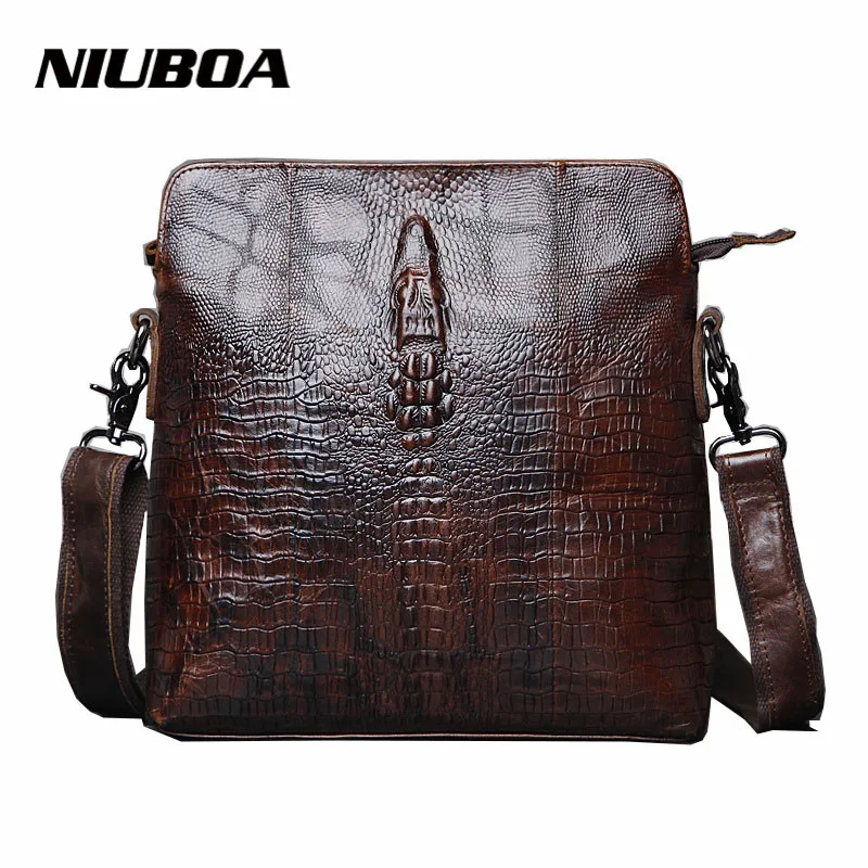 Business Men Genuine Leather Bag Natural Cowskin Men Messenger Bags Vintage Men's Real Leather Shoulder Crossbody Bag