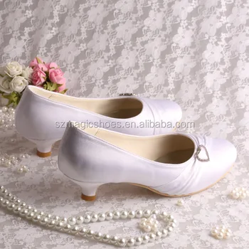 Wedopus Custom Handmade Women Wedding White Shoes Low Heel 4CM Closed Toe