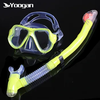 Yoogan brand optical diving set for nearsighted divers Tempered glass silicone adult dive mask Full dry snorkel Swimming gears