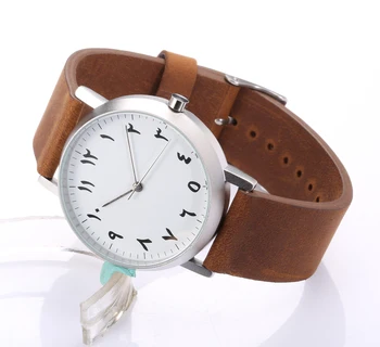 Montre femme genuine italy leather strap quartz movement arabic watch women's