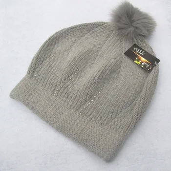 Autumn and winter brand knitting Warm wool faux fur hat ear warm beanie skullie unisex hat accessories