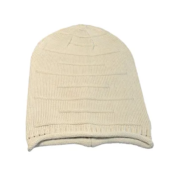 Fashion Korean Style Winter Head Folds Knitted Cap Unisex Warm Knit Wool Hat Drop Shipping
