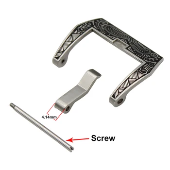 20mm 22mm 316L Stainless Steel Tang Buckle + Screwdriver for Rubber Watch Band Leather Strap Carved Pattern Pre-v Pin Clasp