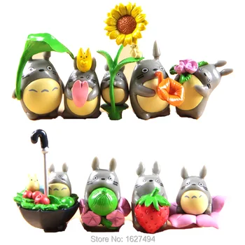9pcs Studio Ghibli Toy Hayao Miyazaki Resin Totoro Miniatures Garden Action Figure Set Japanese Anime Figures Kids Toys Gift