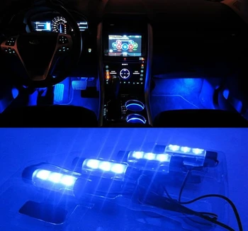 Auto parts 4 in1 Soles Ambient Light Car LED mood light interior decorative lights interior foot lights car styling ping