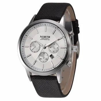 NORTH Watch Men Luxury Brand Fashion Sport Watch Leather Quartz Business Watches relojes Outdoor Clock