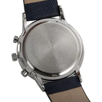 NORTH Watch Men Luxury Brand Fashion Sport Watch Leather Quartz Business Watches relojes Outdoor Clock