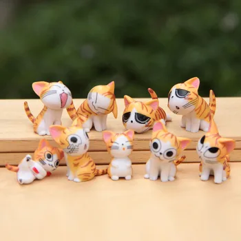 9pcs Cute Chi The Cat Model Micro Landscape Cute Mini Chis Sweet Kitten Emoticon Emoji Decoration Model Action Figure Toy