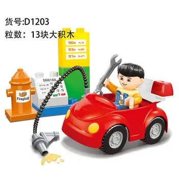 Girls Figures City Cars Fleet Figures Big Brick Compatible With DUPLO Building Blocks Educational Toys For Kids