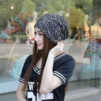 Spring and Summer Hat tide Ms. leopard Scarf Cap sleeve head cap Cap month of Baotou Hedging Hat Skullies M110
