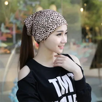 Spring and Summer Hat tide Ms. leopard Scarf Cap sleeve head cap Cap month of Baotou Hedging Hat Skullies M110