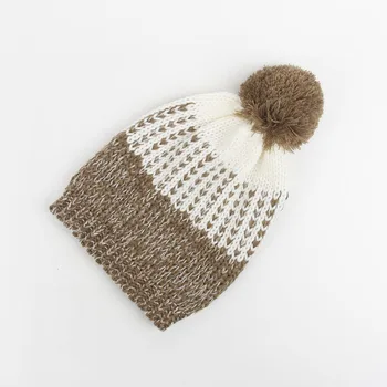Mommy's Pom Pom Hat, Knit Winter Hat for Women