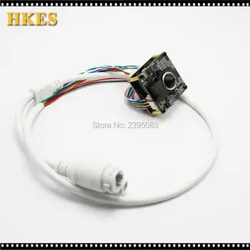 HKES 4pcs/lot Wired CCTV Mini POE IP Camera Module with RJ45 Port Cable and 3.7mm Lens