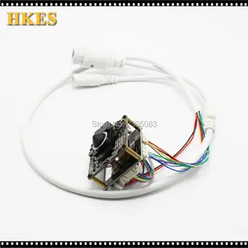 HKES 4pcs/lot Wired CCTV Mini POE IP Camera Module with RJ45 Port Cable and 3.7mm Lens