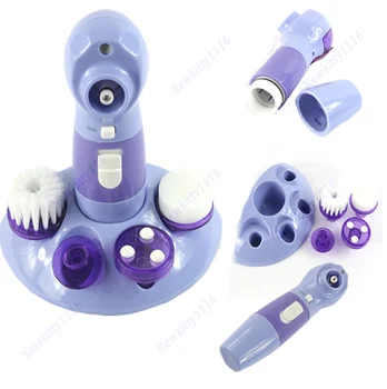 4in1 Pore Facial Skin Face Care Blackhead Cleaner Brush Rotary Scrubber Massager With Retail Box Promotion
