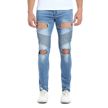 2017 Men Jeans Men Skinny Strech Biker Jeans Hiphop Jeans For Men Y2038