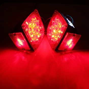2x Truck Trailer LED Submersible Square Flashing Tail Stop Brake Light Turn Signal Side Marker Boat Trailer Under 80 Inch