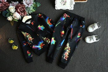 HE Hello Enjoy Winter clothes for girl 2016 girls clothing sets kids clothes autumn animal print Casual Sportswear clothing sets