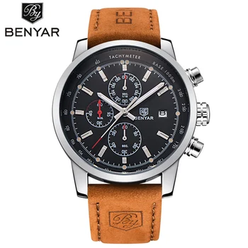 Brand Luxury BENYAR Sport Watch Waterproof Date Display Relogio Masculino Male Clock Man's Outdoor Stops Wristwatch Gift For Men