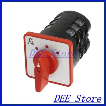 16A/500VAC 12 Screw Terminals ON/OFF/ON 3 Position Universal Changeover Switch